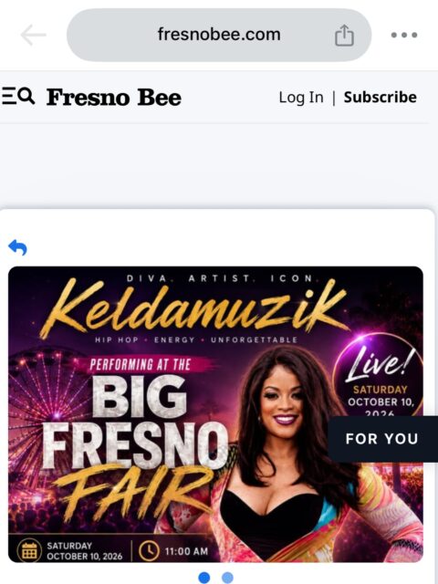 Thank you you too Fresno bee for Publishing this, Fresno. I look forward to seeing you October 10! 💋
