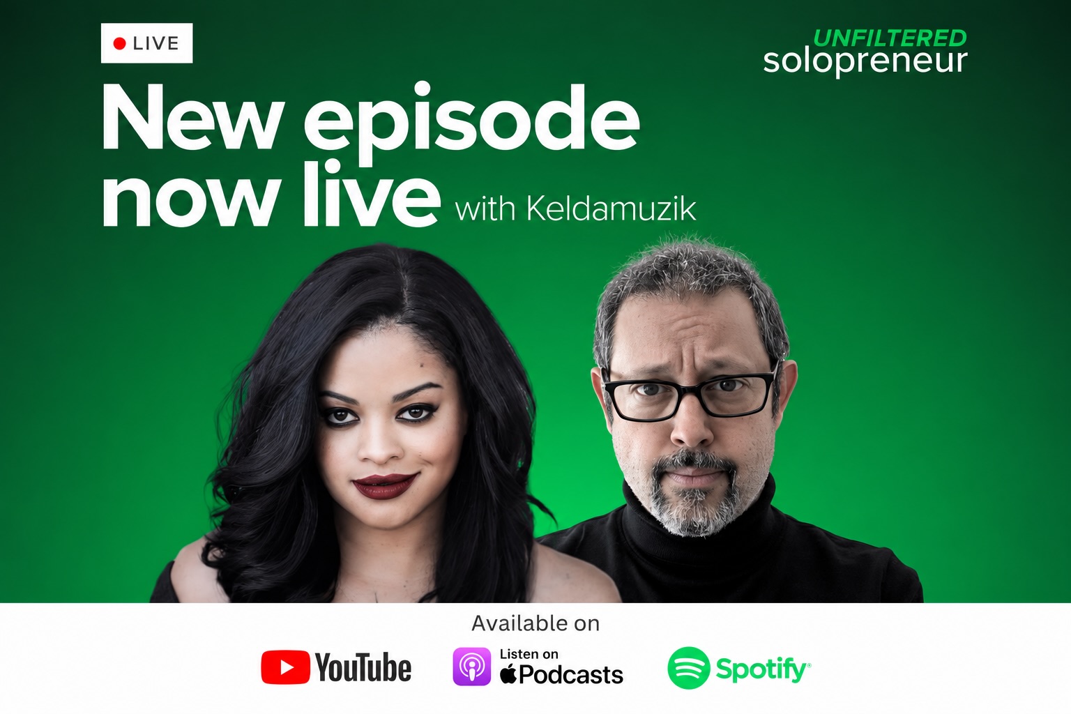 🎙️ My episode of Unfiltered Solopreneur is out now!
I’m sharing my journey through music, acting, TAMZ, and Digz Media Group, plus how I turn rejection into opportunities, build connections, and keep growing while staying true to myself.
If you’re chasing a dream or building a business, this conversation is for you! 💚
🎧 Find my episode on Spotify:
https://open.spotify.com/show/1CLN9MYpoRGWZdfQkFxpWC
#Keldamuzik #UnfilteredSolopreneur #Entrepreneurship #TAMZ